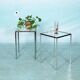 Vintage Herman Miller glass & chrome side tables, Converta