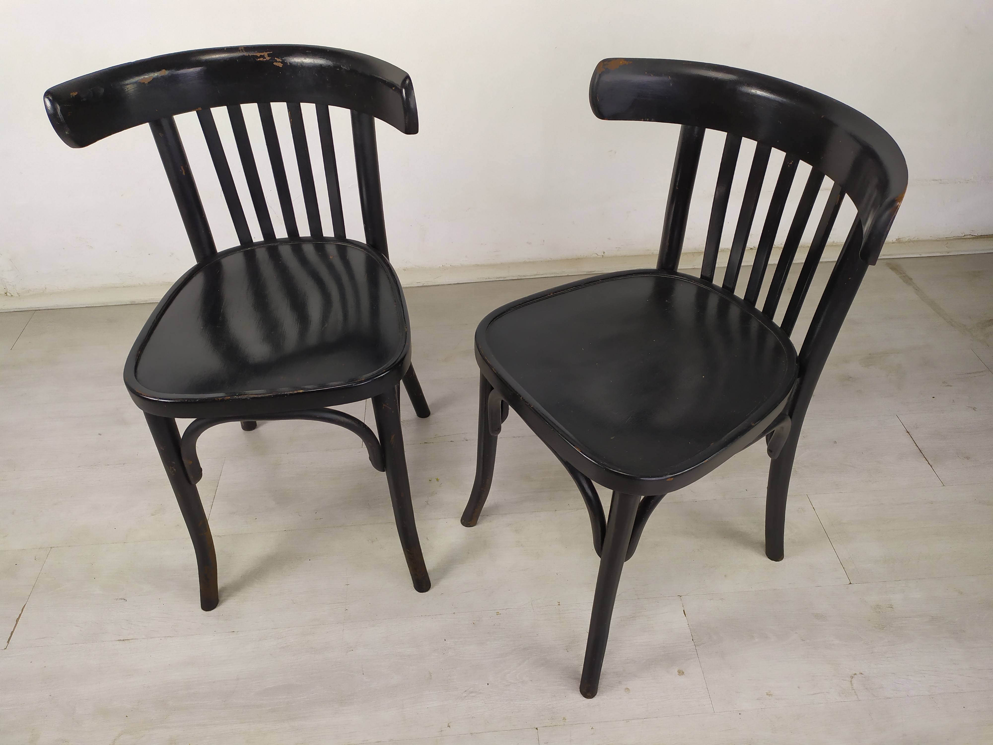 Pair of black bistro chairs