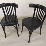 Pair of black bistro chairs