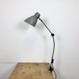 Large Grey Industrial Workshop Table Lamp, 1960s