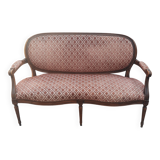 Louis XVI style sofa in natural wood