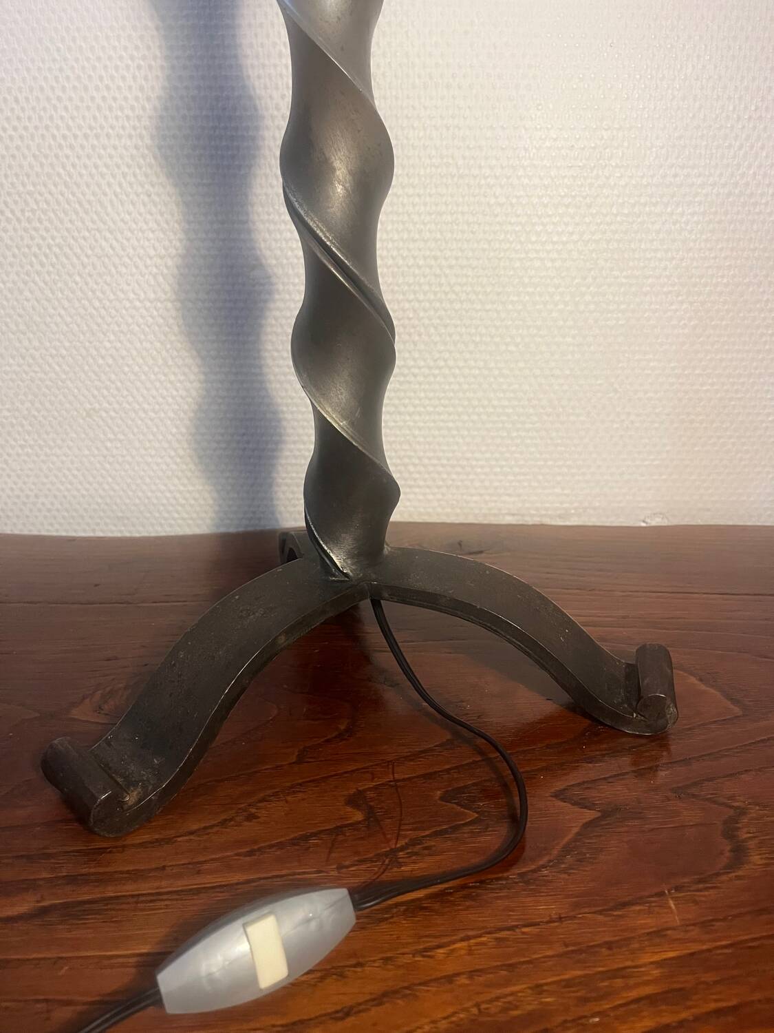 Hammered wrought iron lamp base – 1950s