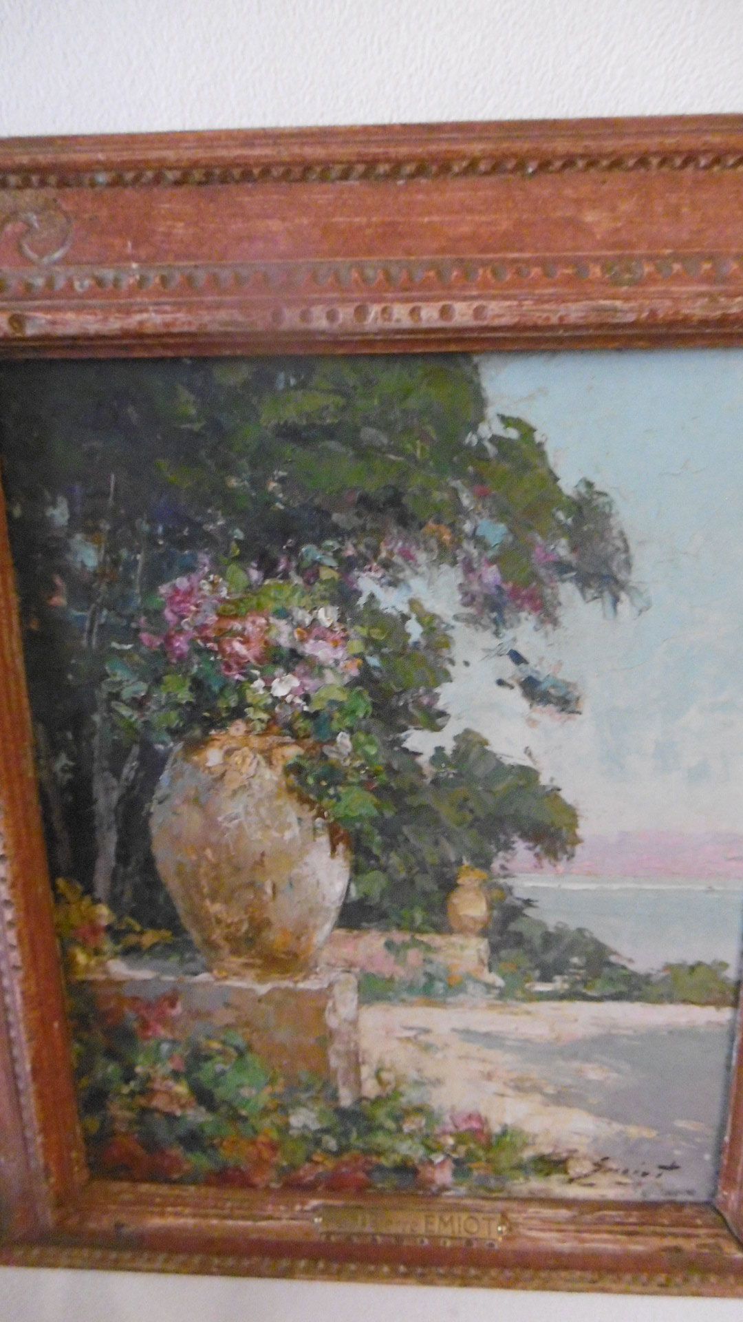 Peinture huile signee Paul Pierre Emiot - jarre provencale