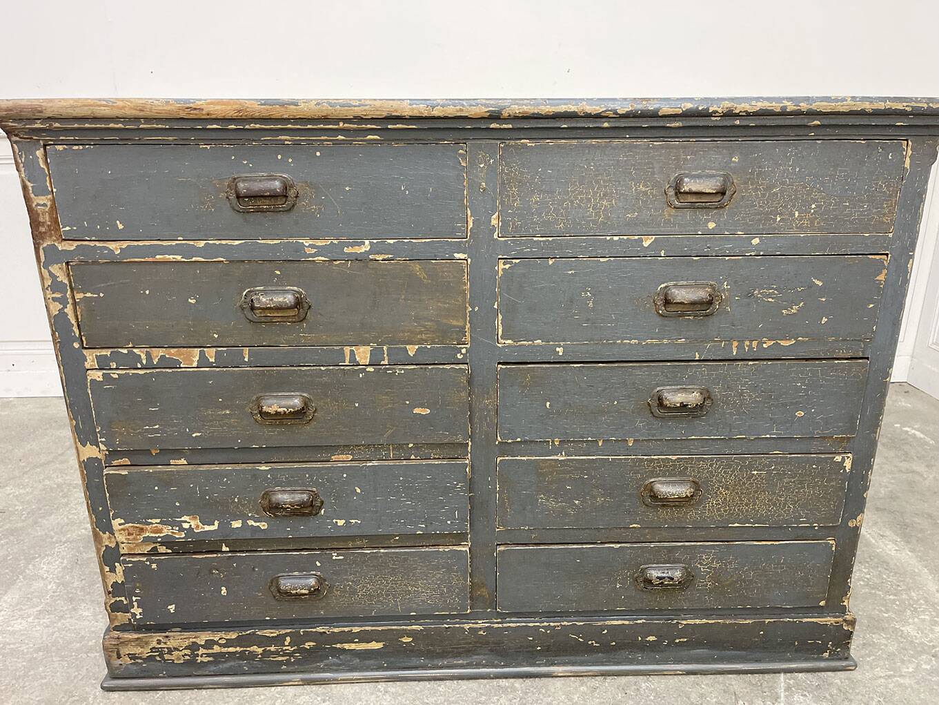 1930s workshop furniture with shell handles.