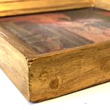 Golden wood frame icon
