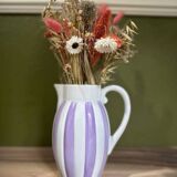 Purple striped teapot