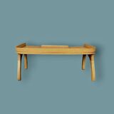 Old bed platform with a varnished wooden reading shelf, Torck