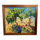 Grande huile sur toile