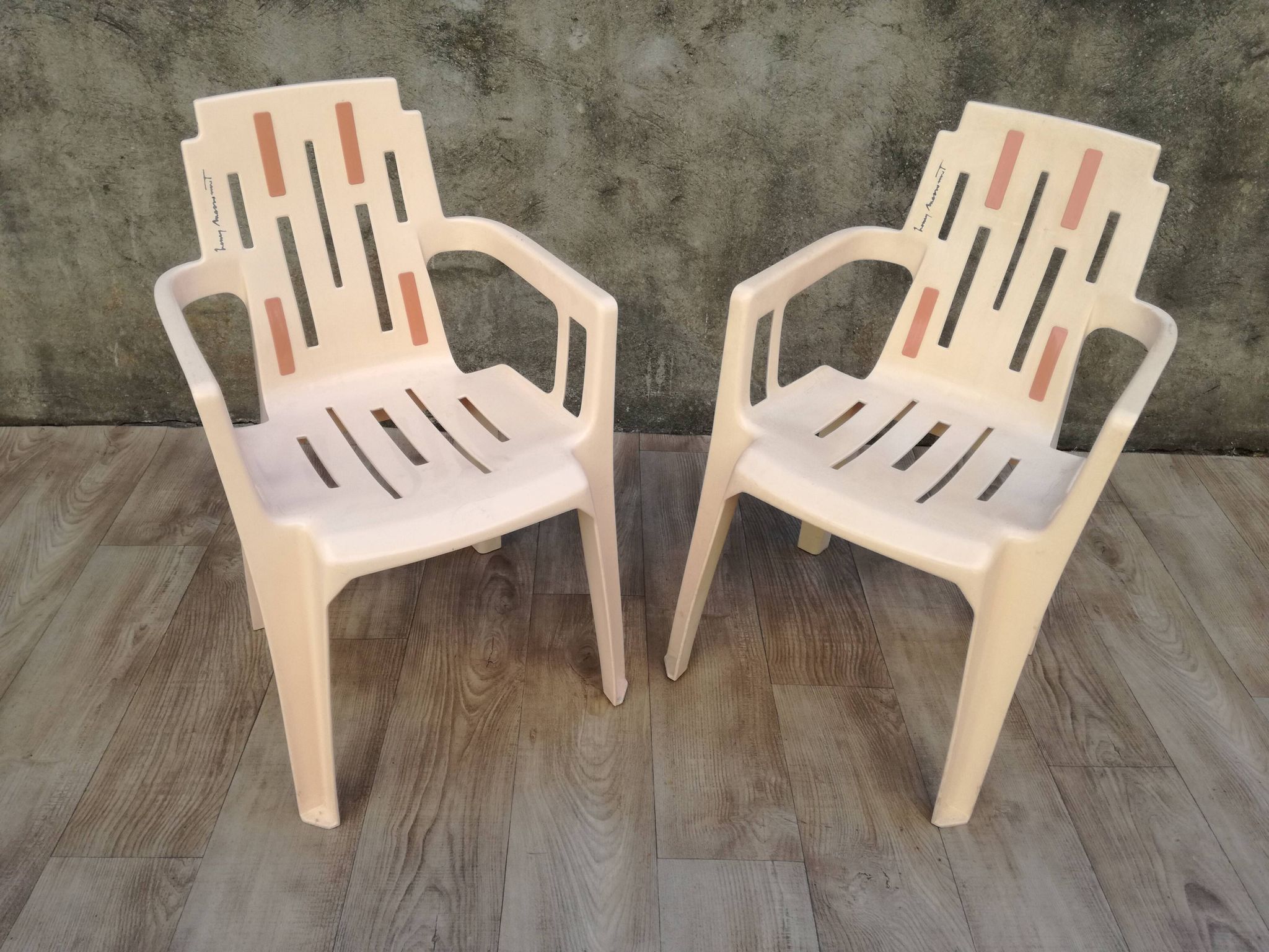 Pair of garden chairs by Pierre Paulin for Henry Massonnet, 1960s