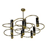 Gaetano Sciolari geometric chandelier, 9 lights, Italy, 1970s