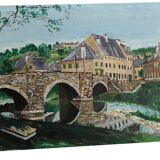 Old canvas table 41x33cm