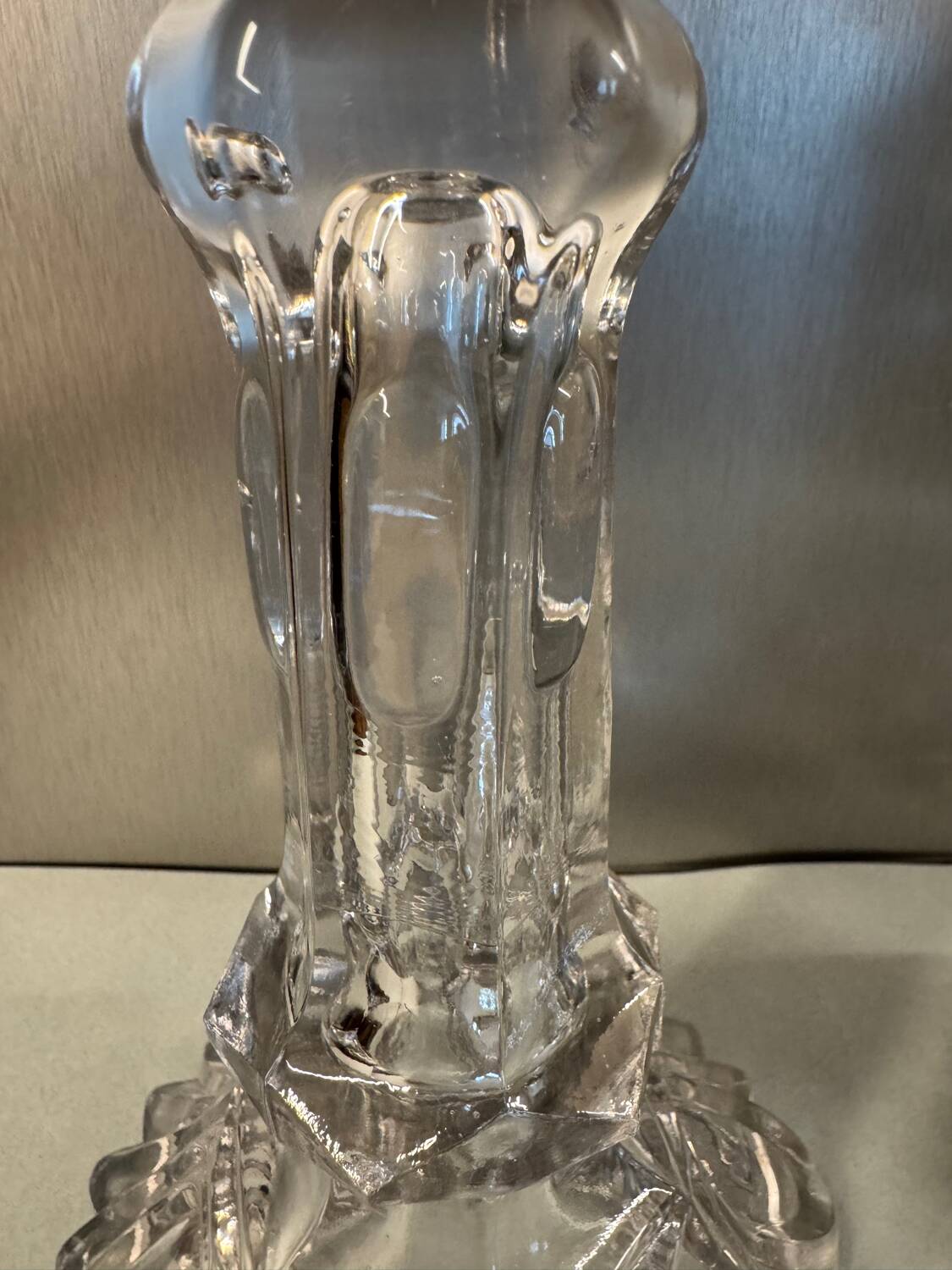 Pair of cut glass candlesticks – Napoleon III period