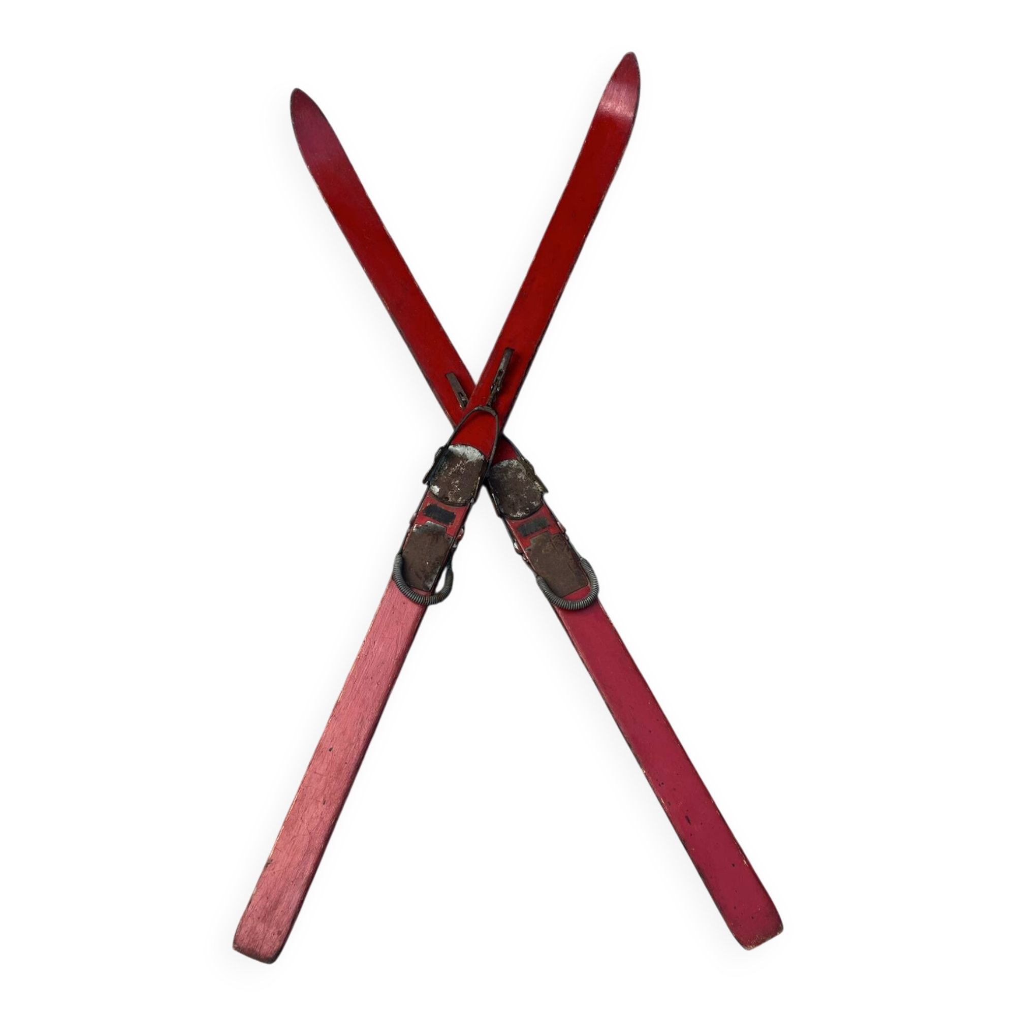 Paire de skis vintage en bois L=170cm