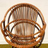 Pair of lounge rattan armchairs by D. Van Sliedregt / R. Noordwolde. Vintage