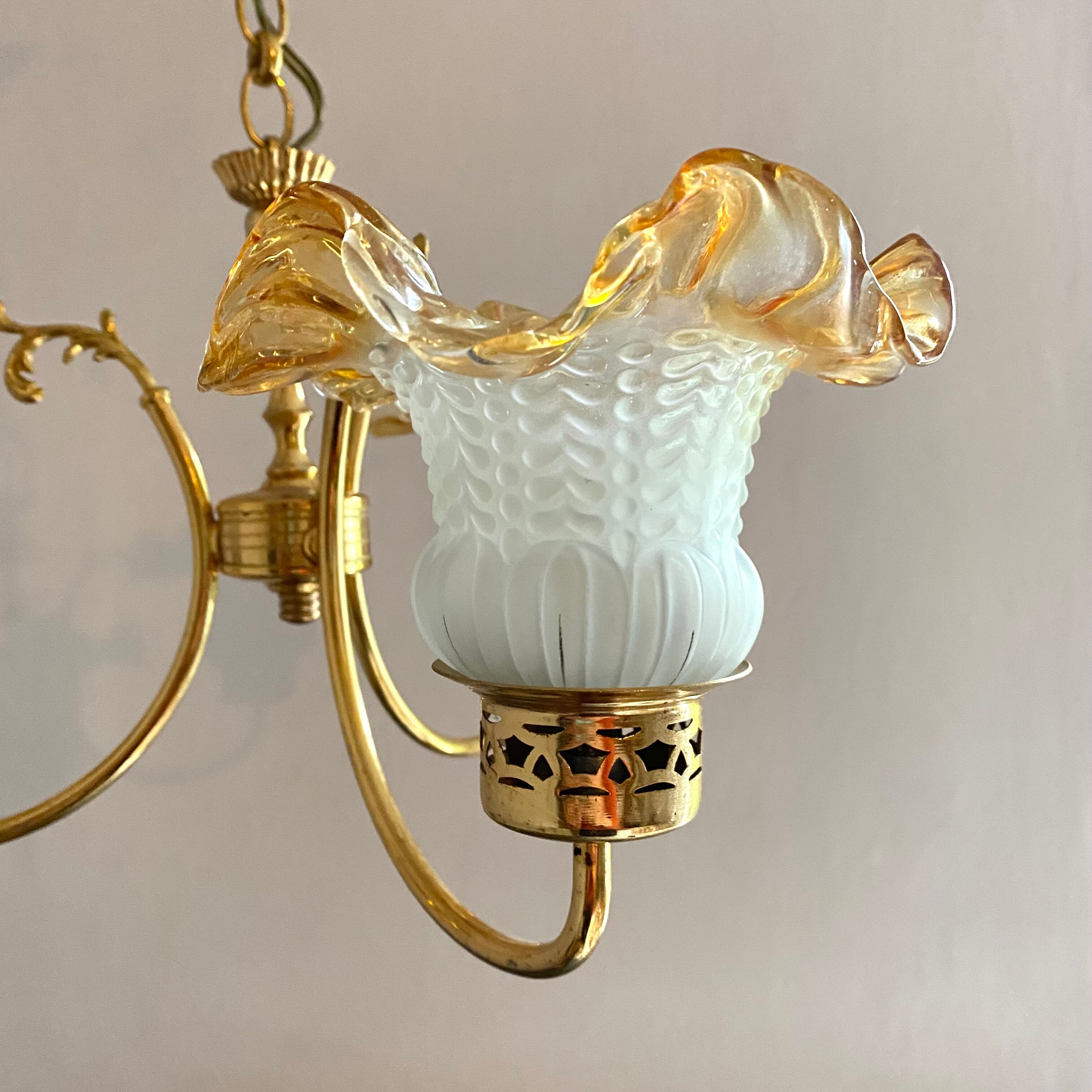 Lustre vintage doré 3 branches
