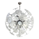Contemporary Chromed Sputnik Chandelier With Venied-White "Alabastro" Muran