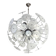 Contemporary Chromed Sputnik Chandelier With Venied-White "Alabastro" Muran