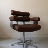 Office chair in skai and chrome, design year 70