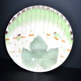 Plat à asperges en barbotine verte