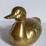 Vintage solid brass duck