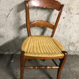 4 old straw chairs / rope