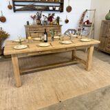 Renovated solid oak farmhouse table with 2 drawers