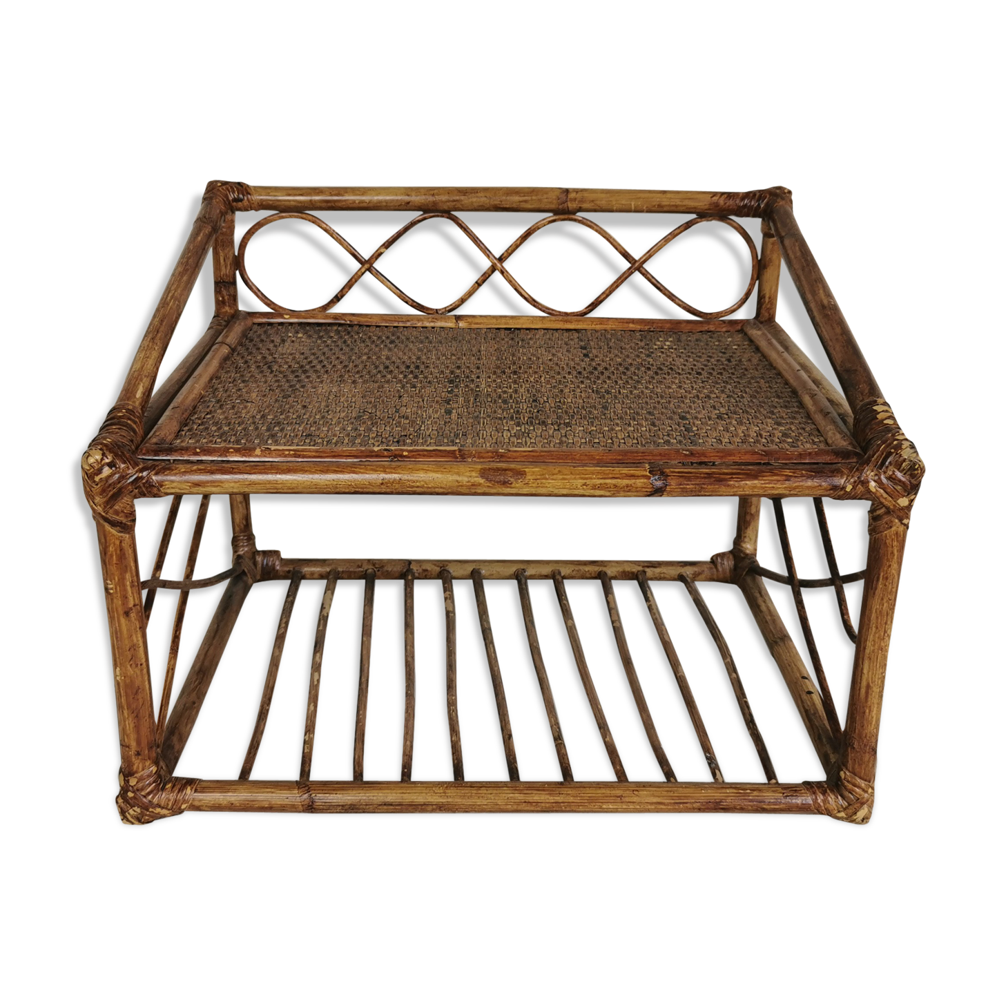 Rattan shelf
