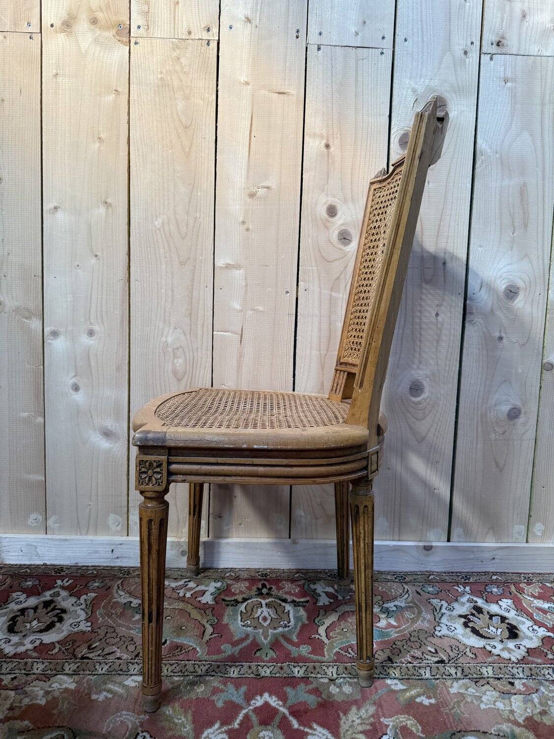 Set of 6 caned chairs in Louis XVI style