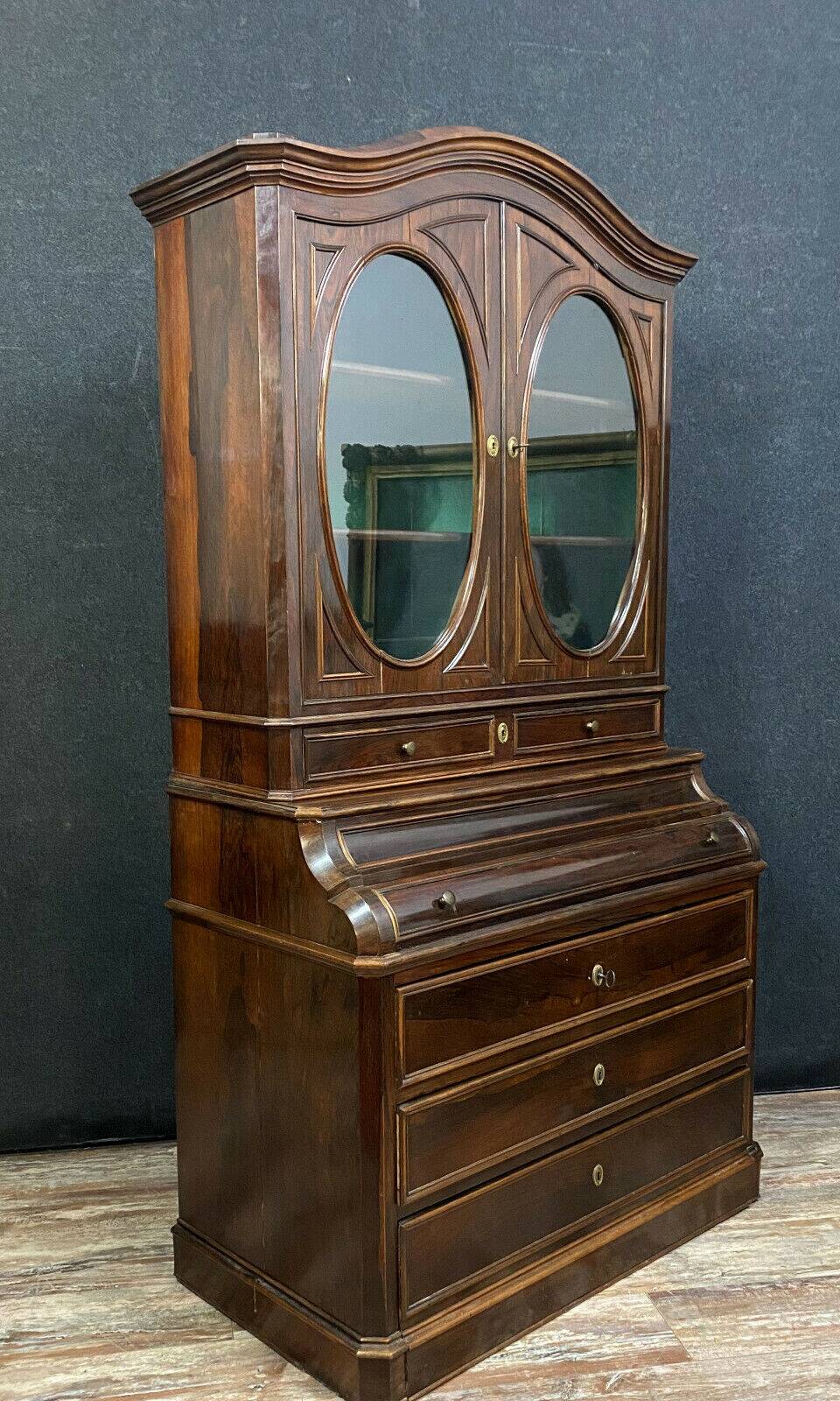Napoleon III period library cabinet in rosewood