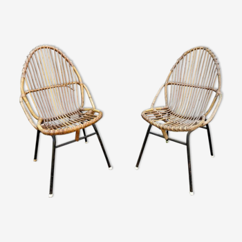 Pair of rattan chairs