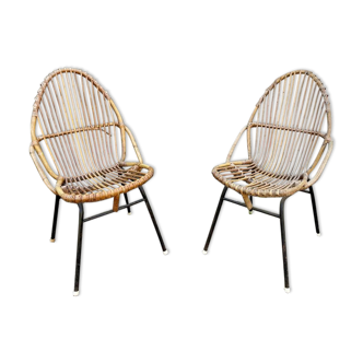 Pair of rattan chairs