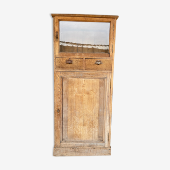 Antique solid oak showcase