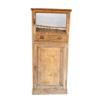 Antique solid oak showcase