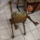 Fauteuil Dagobert curule en noyer