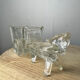 Vintage horse and cart glass trinket dish