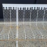 Garden bench in iron and perforated sheet metal