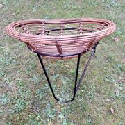 Pair of mid century bamboo and iron pod chairs, 1960s