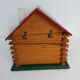 Wooden house furnished vintage toy child