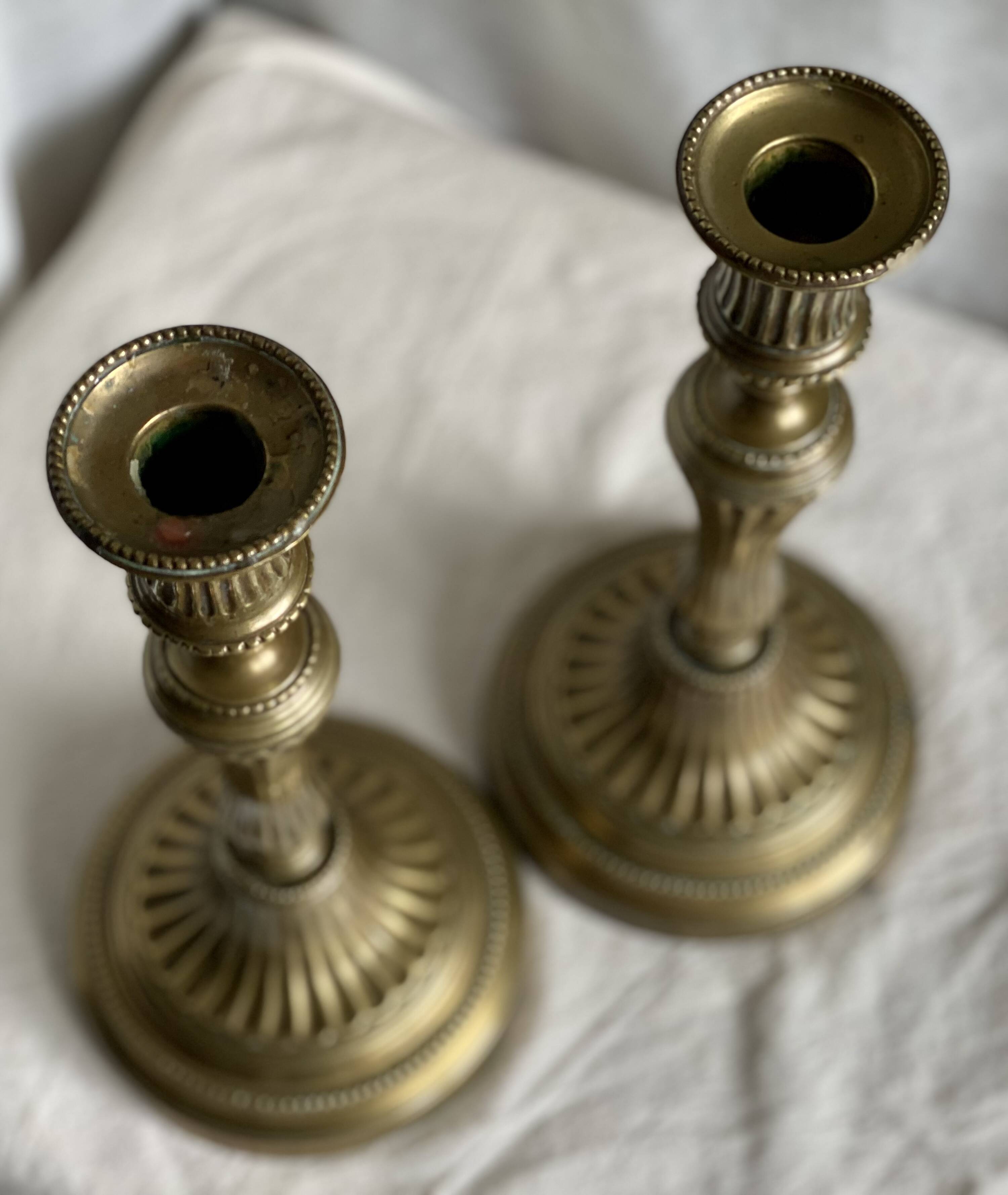 Pair of 19th century brass candlesticks