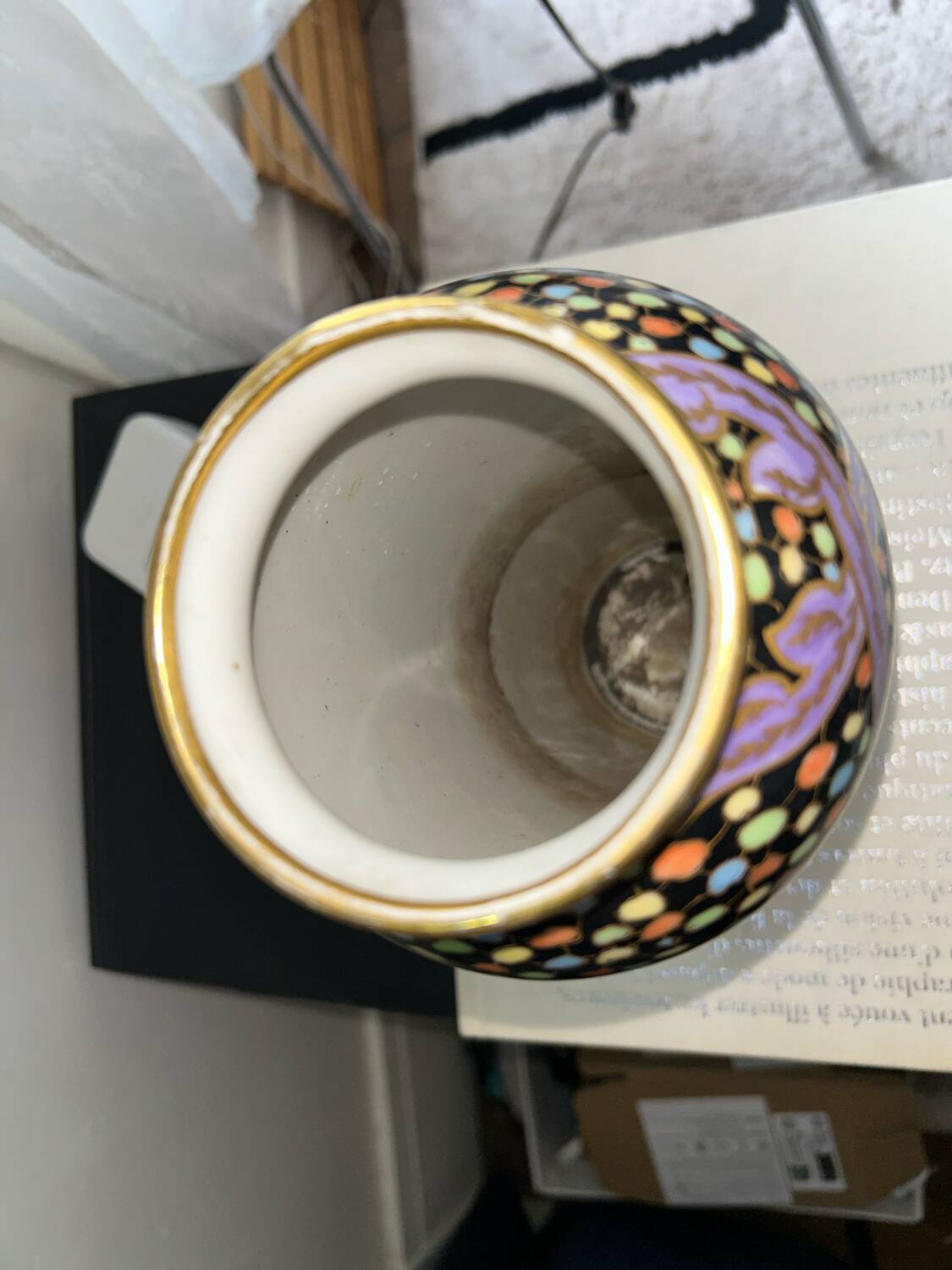 Antique Limoges porcelain vase – polychrome decoration and gilding – early