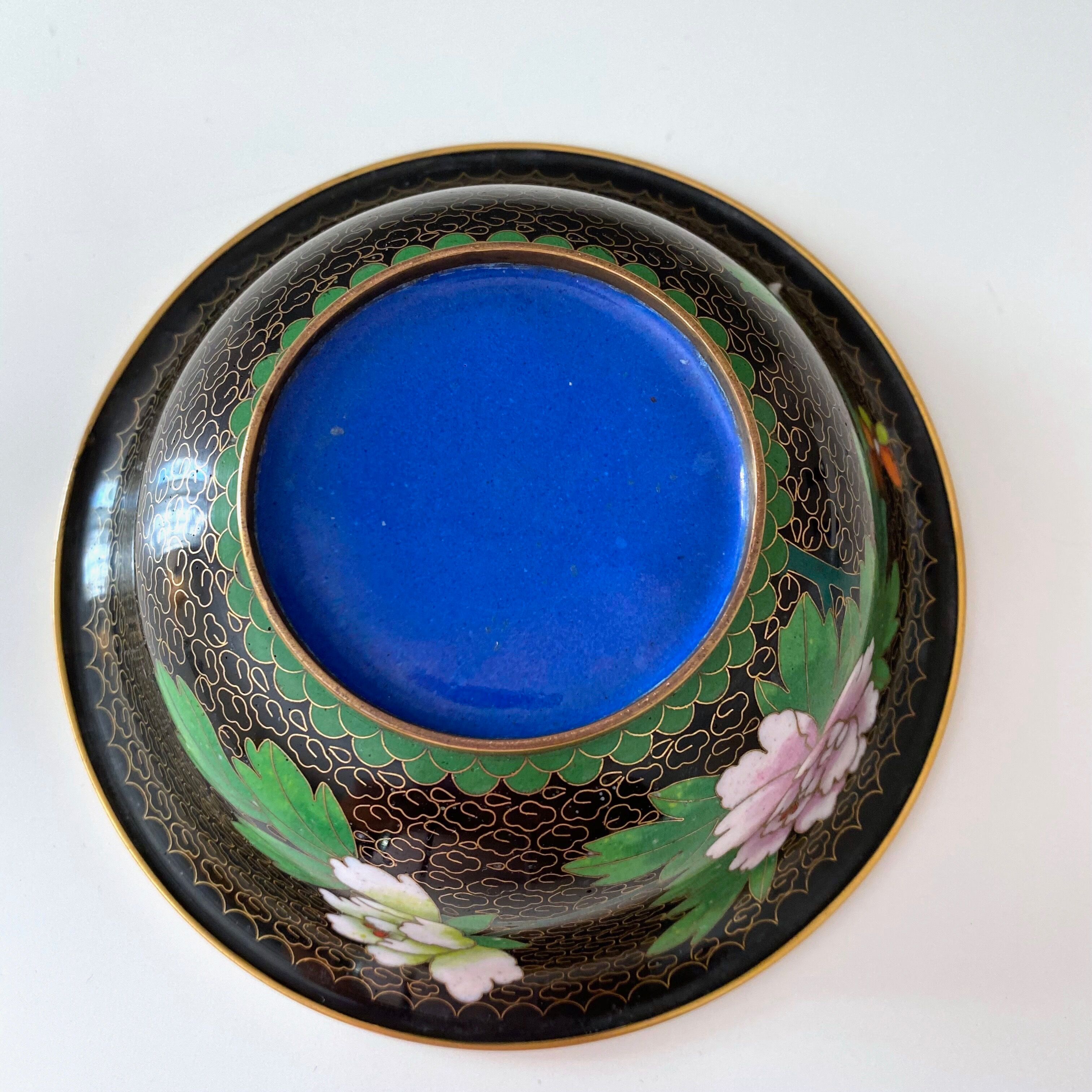 Cloisonne bowl, Vintage enamel bowl