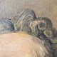 Oil portrait on canvas of an elegant vintage woman 50s