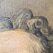 Oil portrait on canvas of an elegant vintage woman 50s