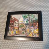 Montmartre hst signée, encadrée  18 x 23