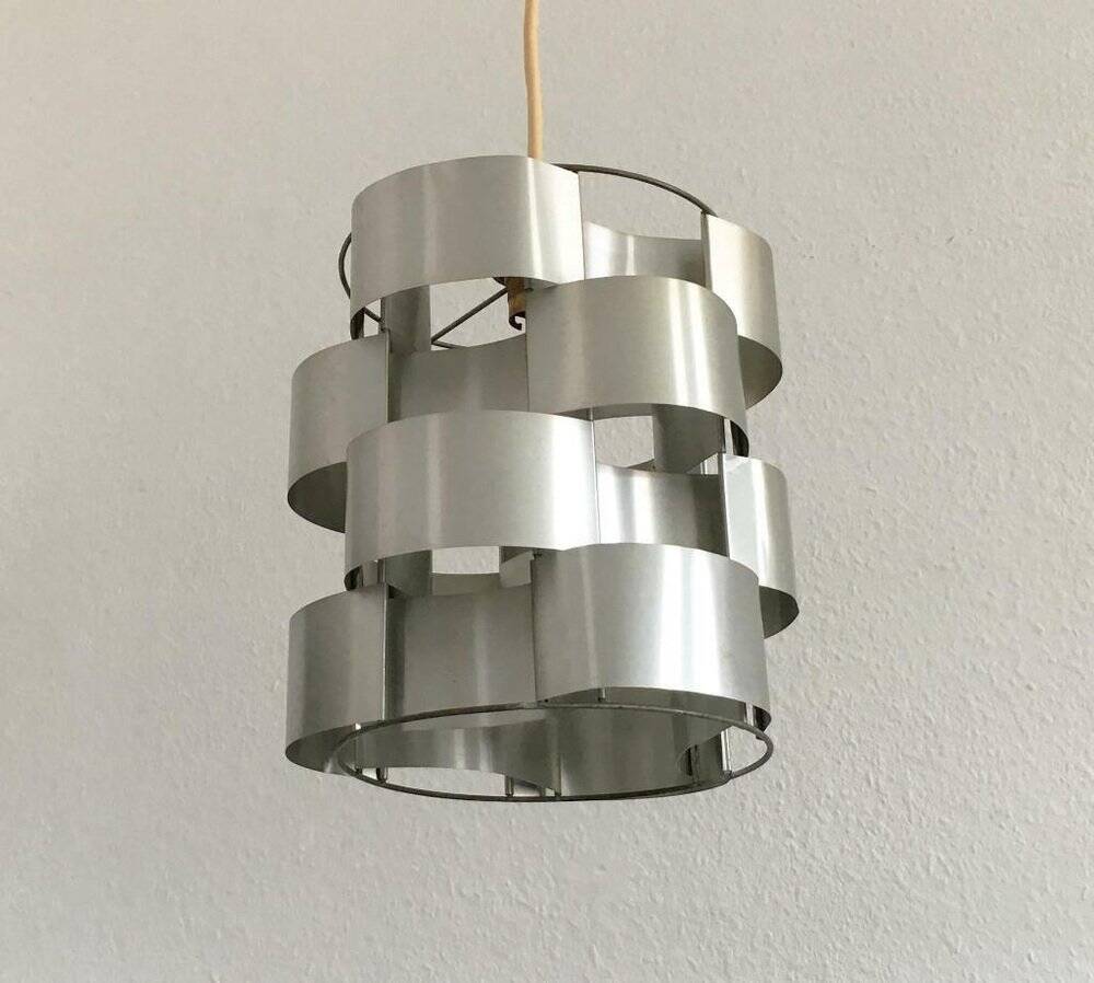 French aluminium sculptural pendant from the mid-century by Max Sauze, 1960s.