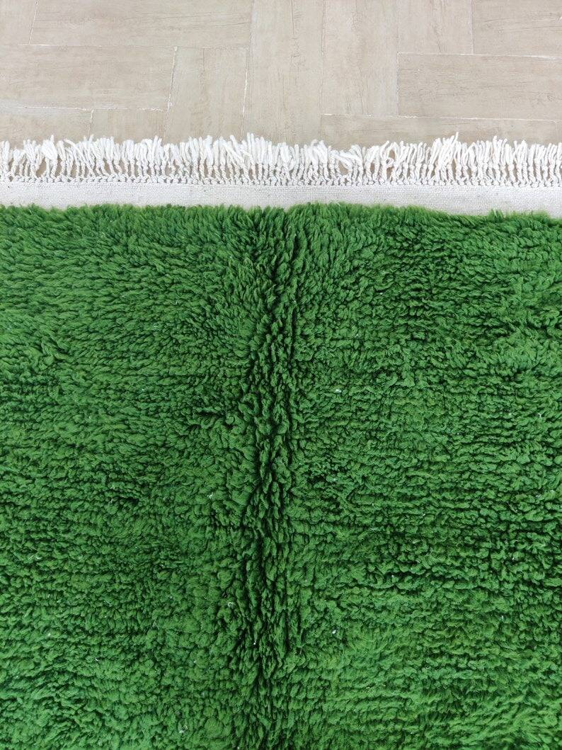 Green Berber rug 3/2 metres