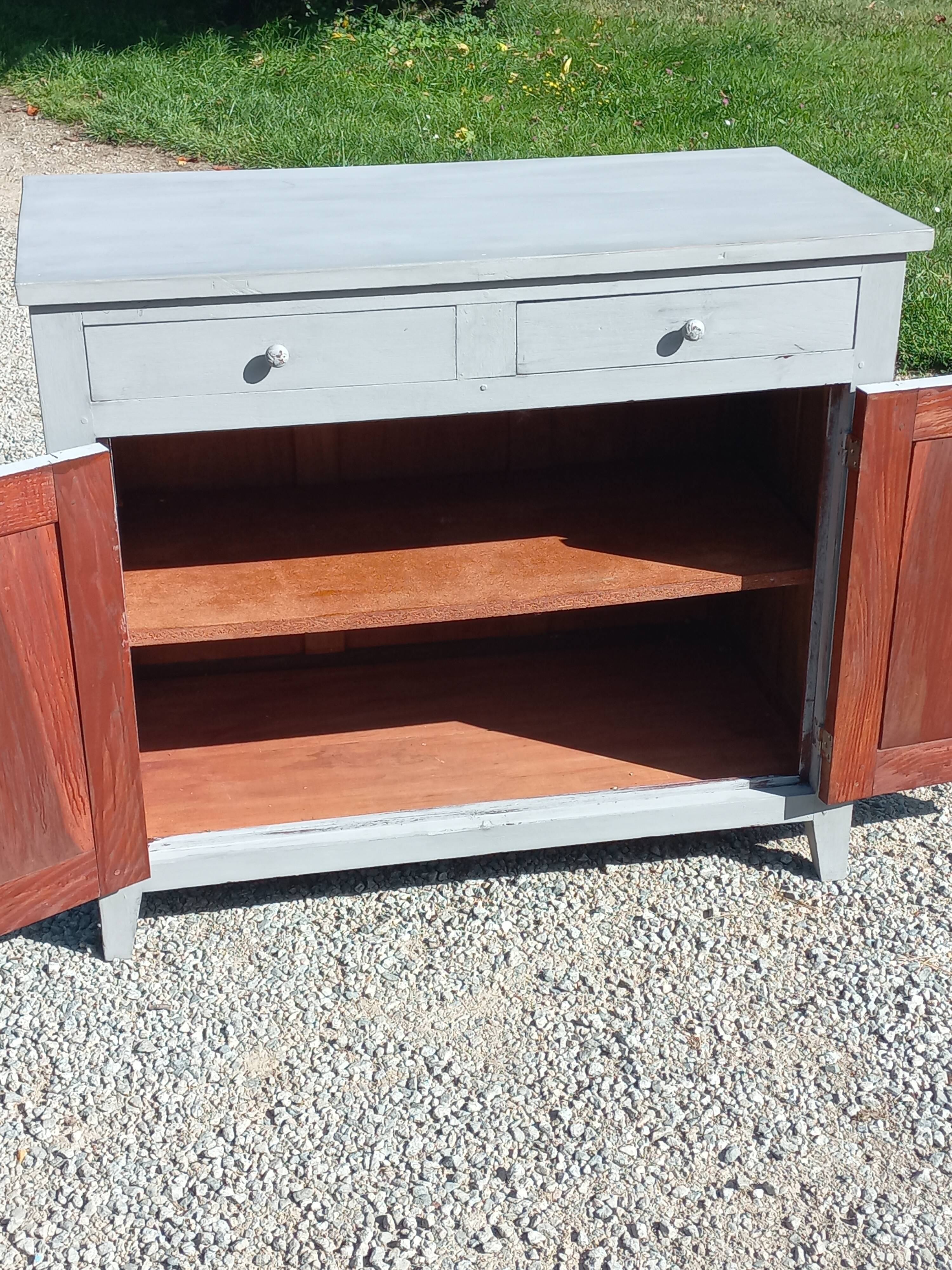 Parisian sideboard in oak and walnut 2 doors 2 drawers from the 20s