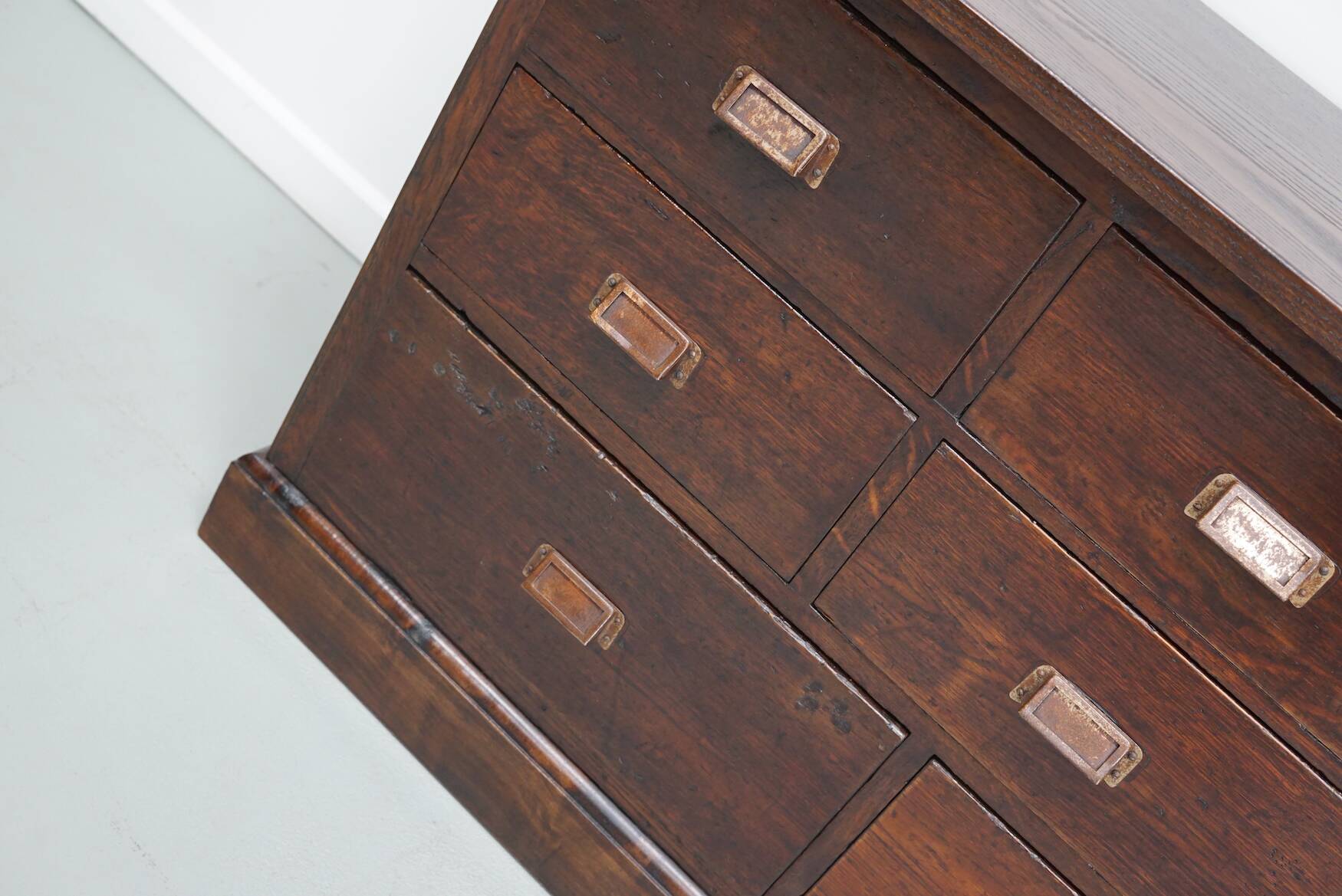 Vintage Dutch Oak Apothecary/Shop Cabinet, 1950s