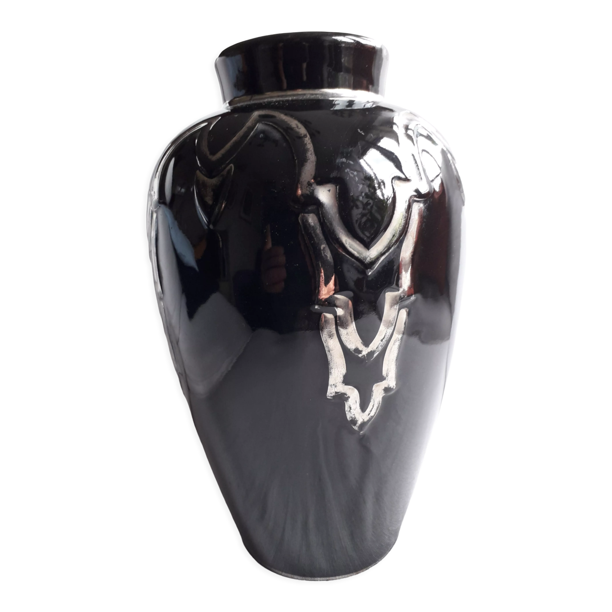 Ceramic art-deco vase signed Odyv