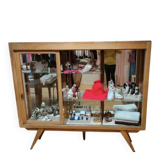 Vintage wooden display cabinet - Scandinavian style